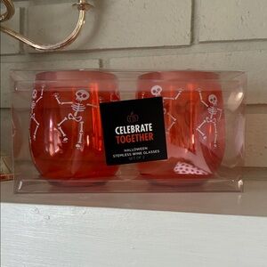 Celebrate Together Halloween Stemless Wine Glasses Set